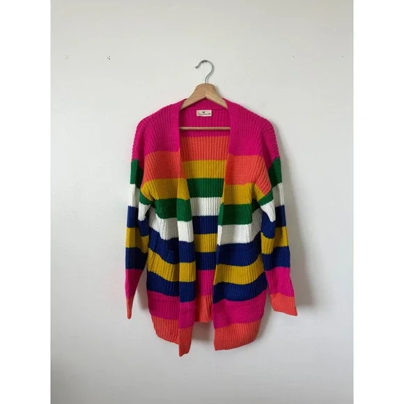 Urban Daizy Women's Rainbow Chunky Knit Cardigan – Small/Medium – NWOT - Picture 2 of 7
